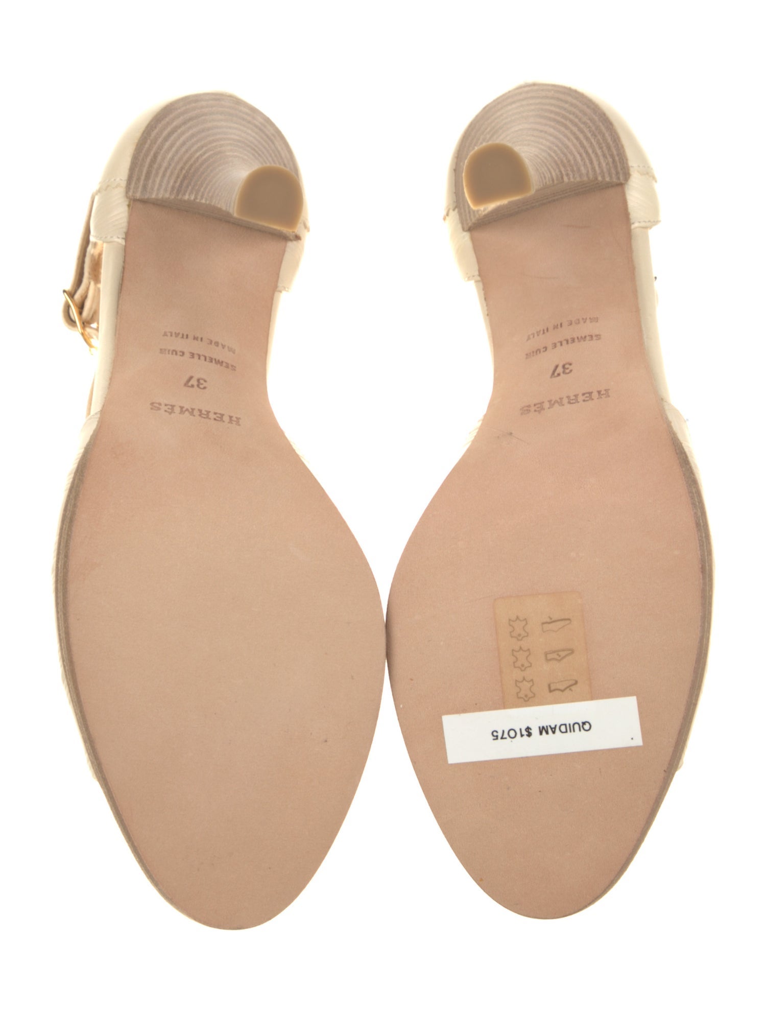 Hermès Vintage Leather T-Strap Sandals